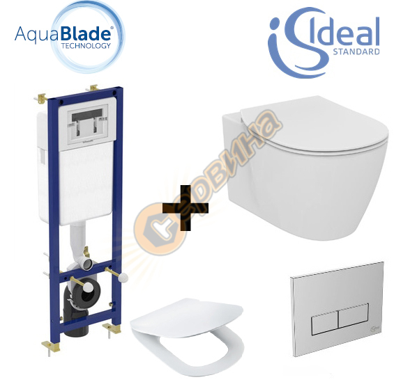 Структура за вграждане Ideal Standart W3710AA + Тоалетна чиния Tesi ...