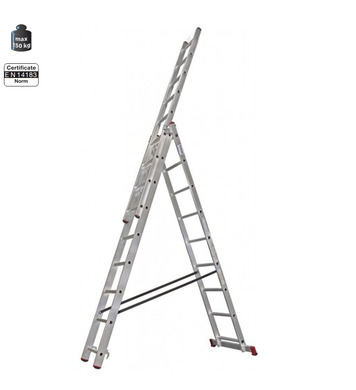 Професионална трираменна алуминиева стълба Krause Corda 0333