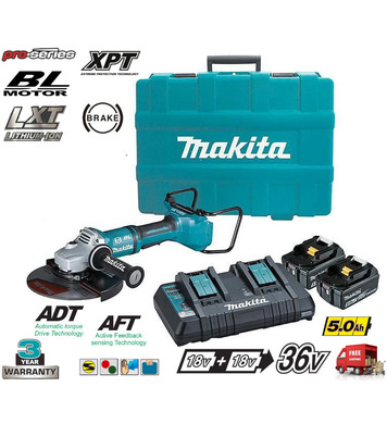   Makita DGA900PT2 230 - 18V/5.0Ah Li