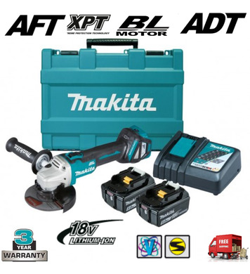   Makita DGA511RTE - 18V/5.0Ah Li-Ion 