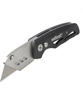 Сгъваем макетен нож с трапецовидно острие Wolfcraft 4104000 