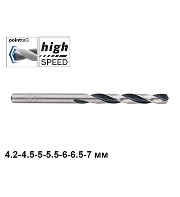 Свредло за метал Bosch HSS PointTeq 4.2/4.5/5/5.5/6/6.5/7мм 