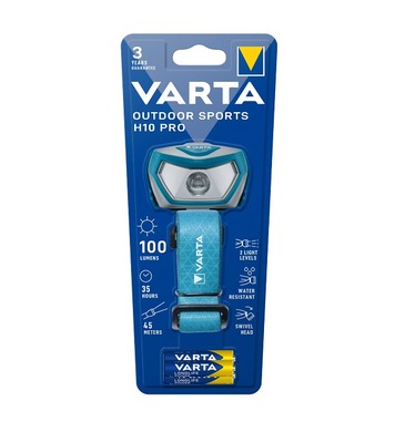 Челник Varta 16650 Outdoor Sports H10 Pro, + 3 AAA батерии D