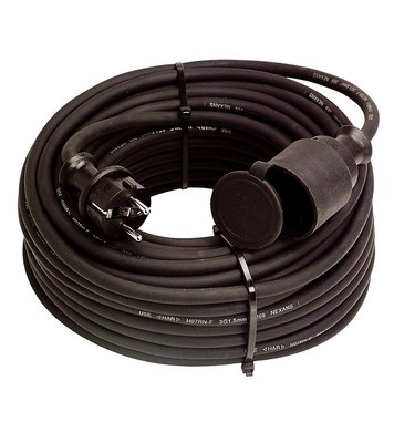 Удължител с кабел AS Schwabe 60384 - 25 метра, гумиран, 230 