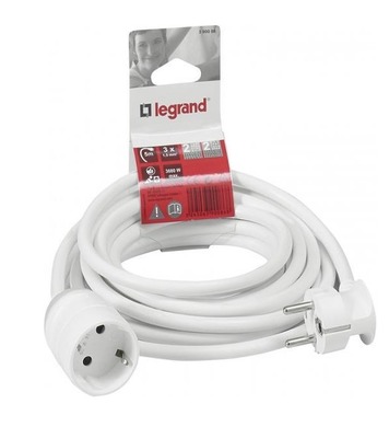 Удължител Legrand Standard 390233 - 3 м кабел, бял