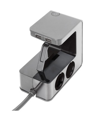 Разклонител Legrand 694812 - 4 контакта, 1,5 м кабел, 2 USB
