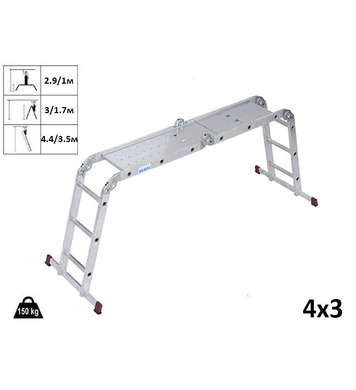 Сгъваема алуминиева стълба с платформа Krause Corda 05085214