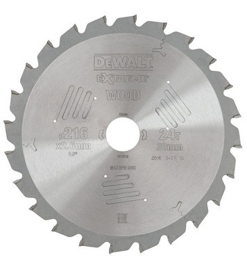 Циркулярен диск за дърво DeWalt Extreme DT4310-QZ - 216x30x2