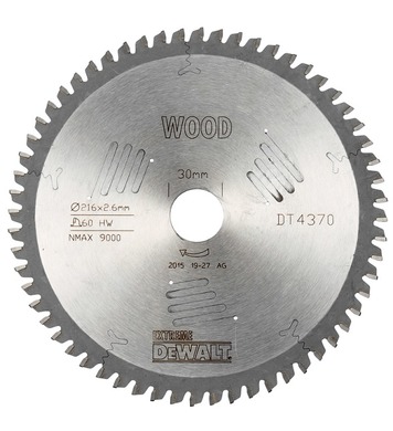 Циркулярен диск за дърво DeWalt Extreme DT4370-QZ - 216x30x2