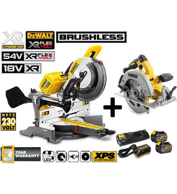   DeWalt DHS780T2A - 230V/54V 2x2.0Ah Li-Ion