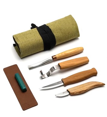 Комплект ножове за дърворезба Beaver Craft S43 - 4 части, за