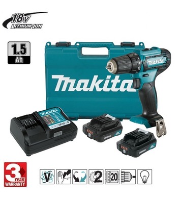   Makita DF333DWYE - 12V, 1.5Ah