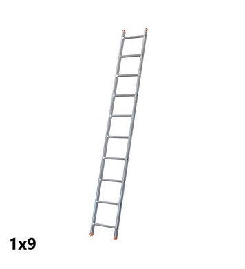 Еднораменна алуминиева стълба STS B02B/250 - 1х9, 150kg