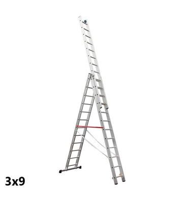 Трираменна алуминиева стълба STS PROFI A09A3/250 - 3х9, 150k
