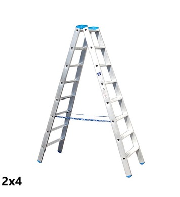 Двураменна алуминиева стълба STS PROFI A04ANP/100 - 2x4, 150