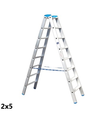Двураменна алуминиева стълба STS PROFI A04ANP/125 - 2x5, 150