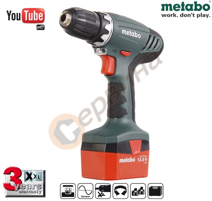 Акумулаторен винтоверт Metabo BS 12 602194500 - 12V/1.7Ah NiCD ...