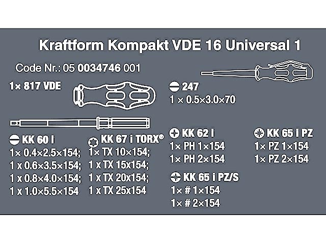 Wera, Kraftform Kompakt 60i IS/62i/65i/67i/17, 17 Pezzi - Foto 4