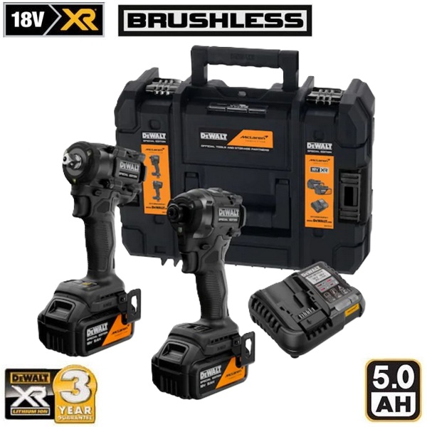 �������� ������������ ������ ��������� � ��������� DeWalt DCK2224MP2T-QW McLaren F1 XR - 18V/5Ah Li-Ion