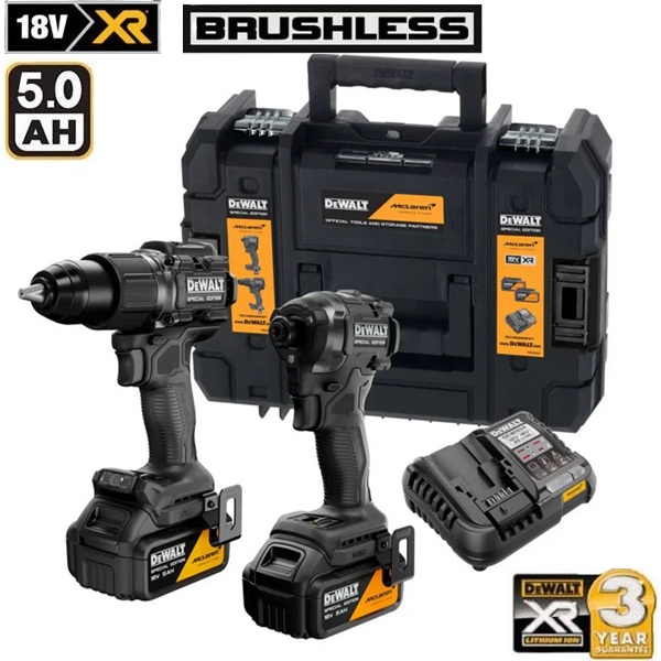 �������� ������������ ������ ��������� � ��������� DeWalt DCK2222MP2T-QW McLaren F1 XR - 18V/5Ah Li-Ion